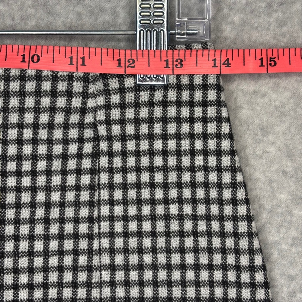Full Tilt Women's Small Mini Skirt Black White Gingham Check Stretch Double Slit - Picture 7 of 9